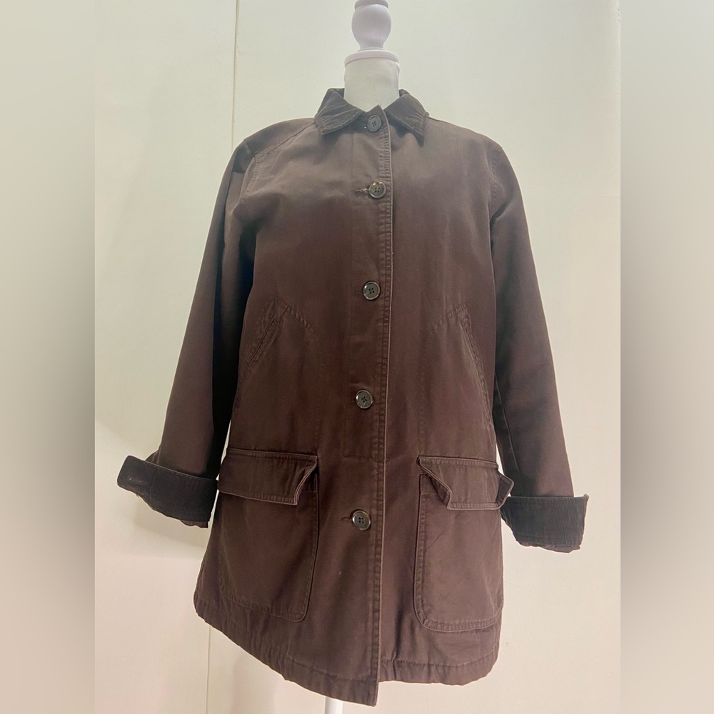 Lands' End Brown Corderoy Chore Barn Coat